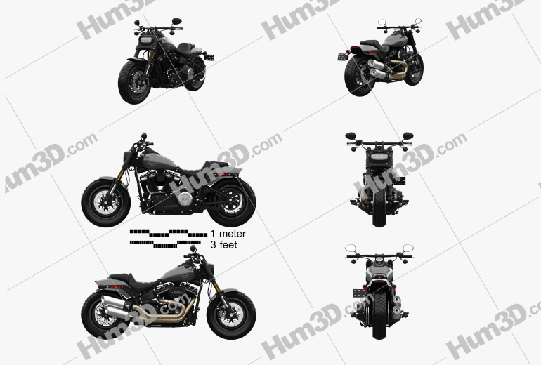 Harley-Davidson FXFB Fat Bob 114 2018 Blueprint Template