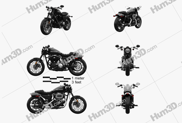Harley-Davidson XL 1200 CX roadster 2018 Blueprint Template