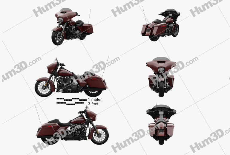 Harley-Davidson Street Glide Special 2018 Blueprint Template