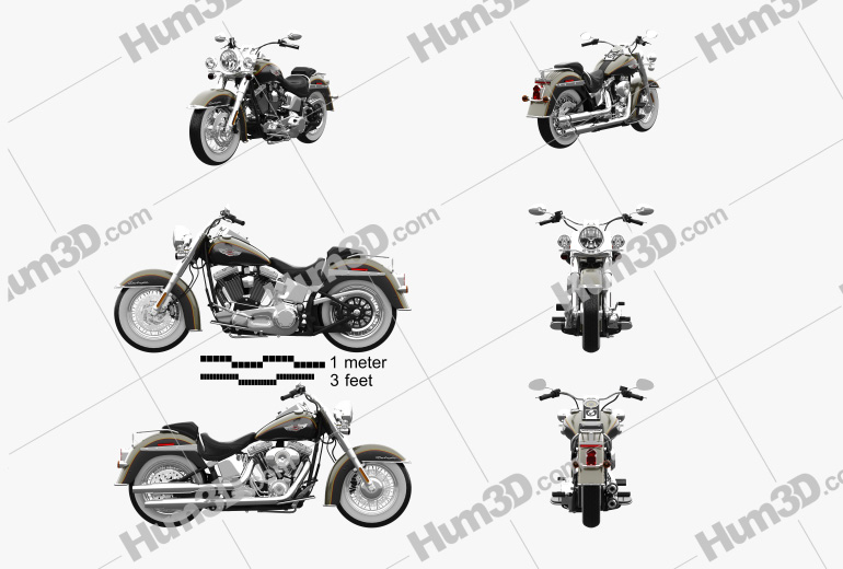 Harley-Davidson Softail Deluxe 2006 Blueprint Template