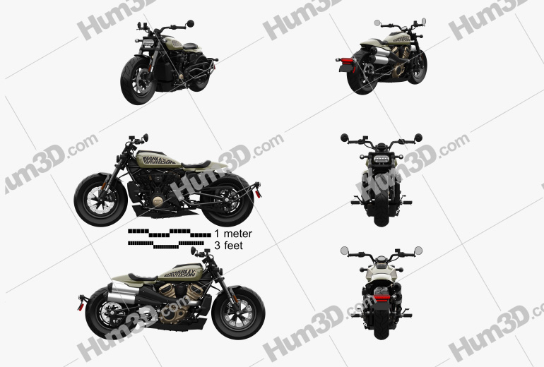 Harley-Davidson Sportster S 2022 Blueprint Template