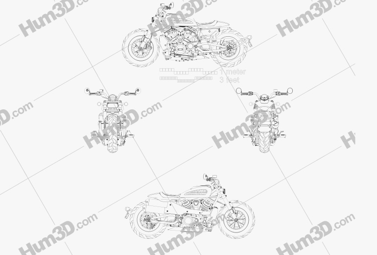 Harley-Davidson Sportster S 2022 蓝图
