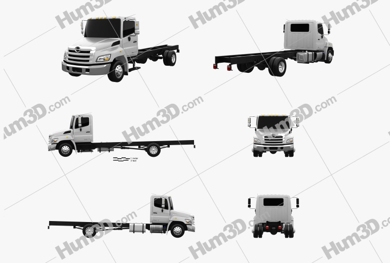 Hino 198 Chassis Truck 2013 Blueprint Template