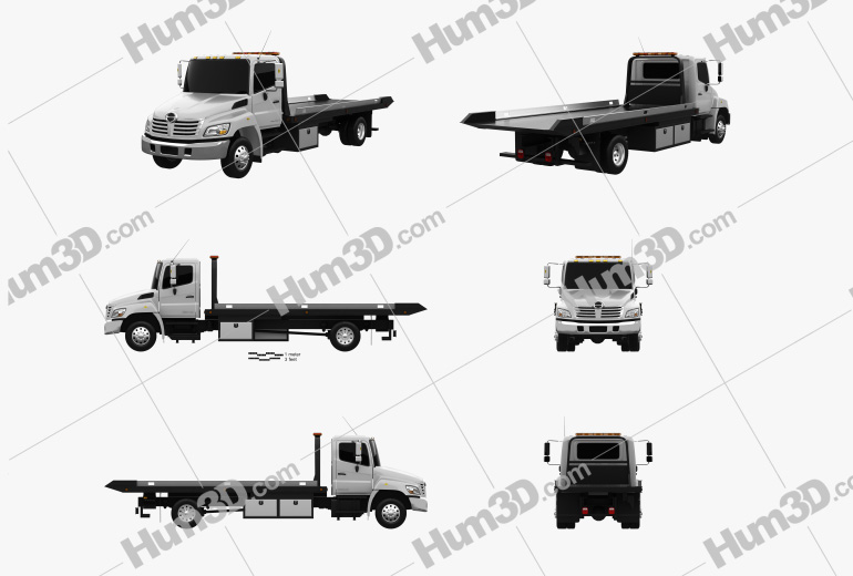 Hino 258 ALP Tow Truck 2015 Blueprint Template