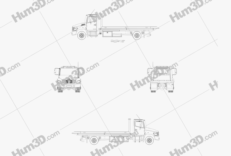Hino 258 ALP Tow Truck 2015 Blueprint