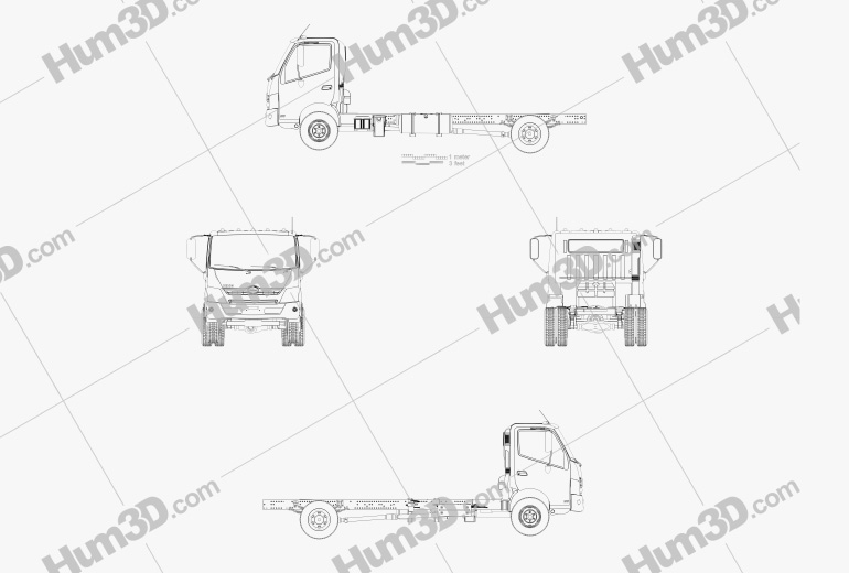 Hino 195 Fahrgestell LKW 2016 Blueprint