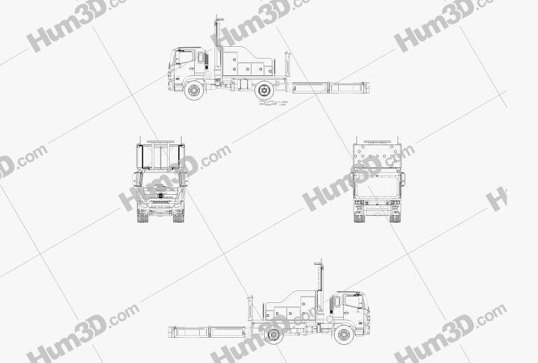 Hino FG Road Service Truck 2021 Blueprint
