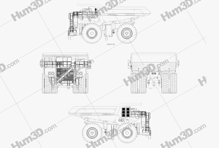 Hitachi EH5000AC-3 Dump Truck 2012 Blueprint