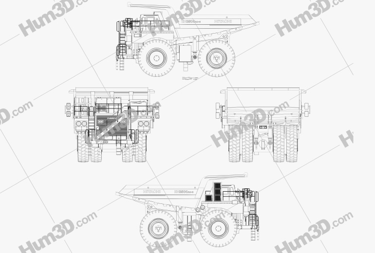 Hitachi EH3500AC-3 Dump Truck 2020 Blueprint