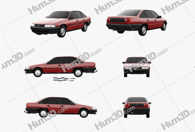 Holden Commodore 1991 Blueprint Template