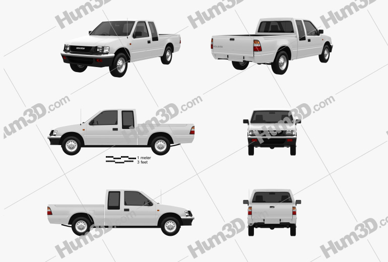 Holden Rodeo Space Cab 2003 Blueprint Template