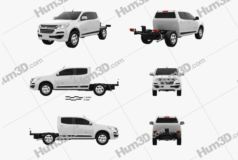 Holden Colorado LS Crew Cab Chassis 2019 Blueprint Template