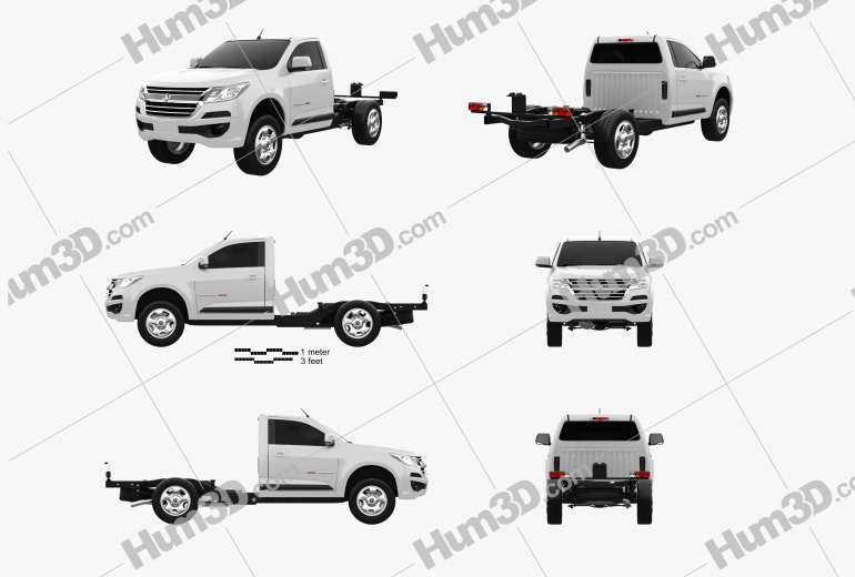 Holden Colorado LS Single Cab Chassis 2019 Blueprint Template