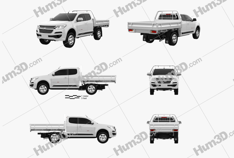 Holden Colorado LS Space Cab Alloy Tray 2019 Blueprint Template