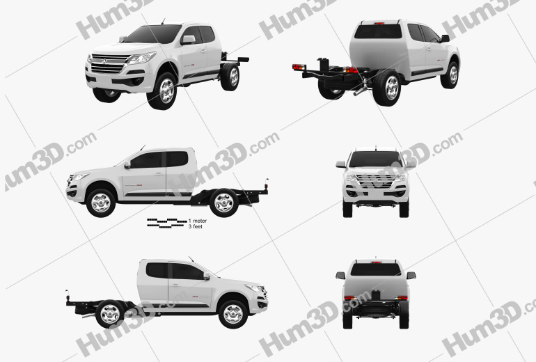 Holden Colorado LS Space Cab Chassis 2019 Blueprint Template