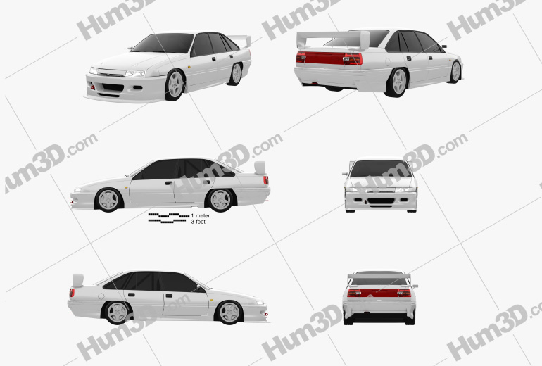 Holden Commodore Touring Car 1995 Blueprint Template
