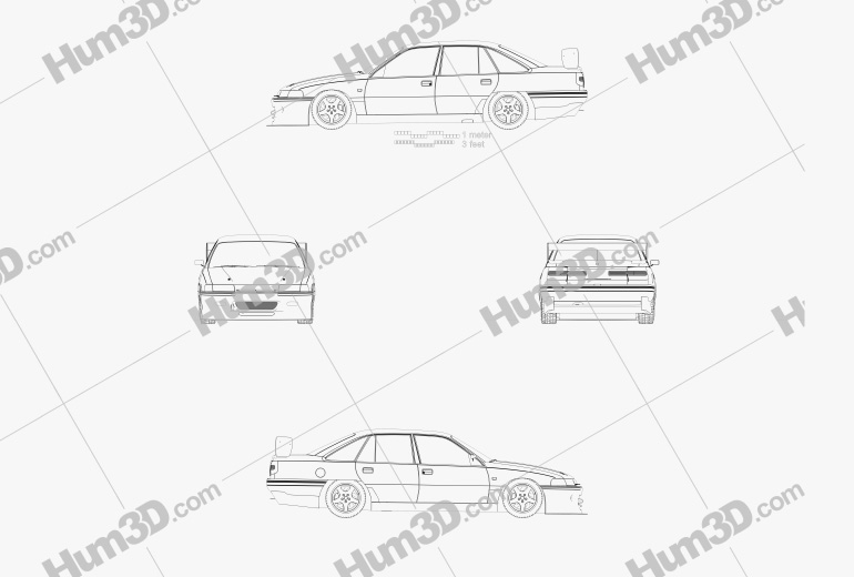 Holden Commodore Touring Car 1995 Blueprint
