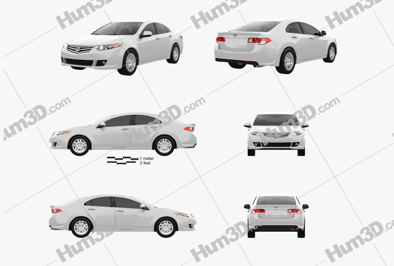 Honda Accord sedan 2010 Blueprint Template
