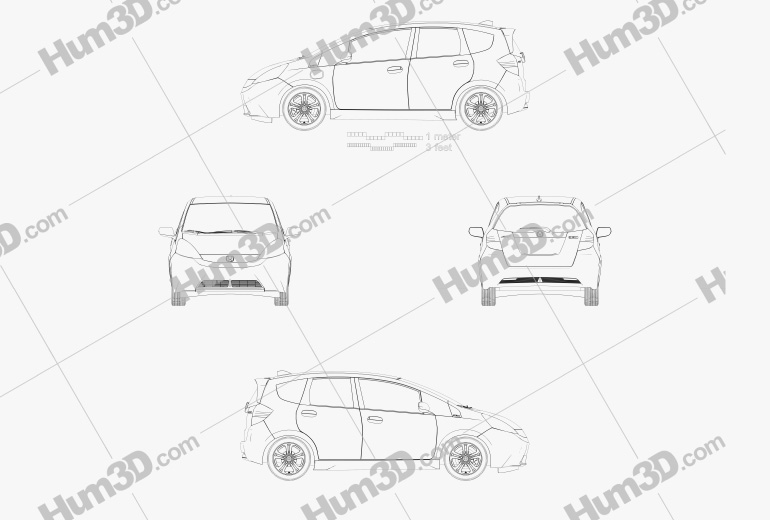 Honda Fit (Jazz) EV 2014 Blueprint