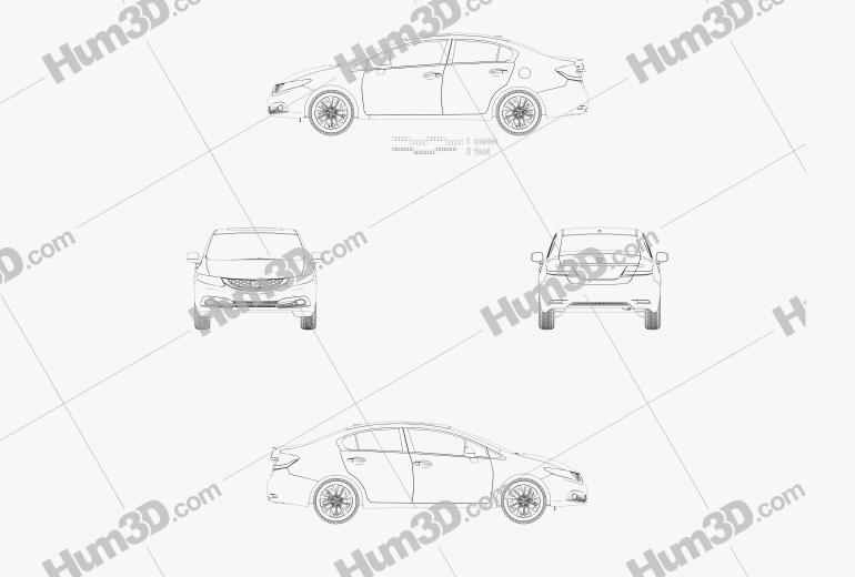 Honda Civic セダン 2013 設計図