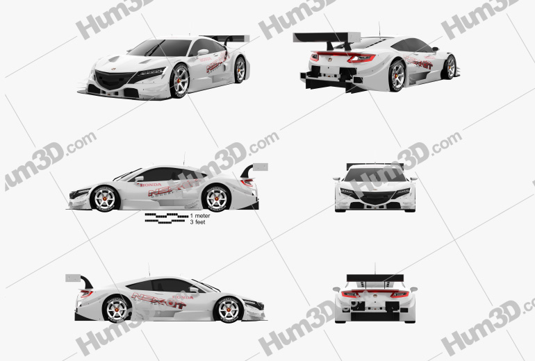 Honda NSX GT 2014 Blueprint Template