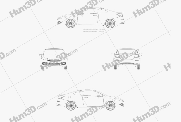 Honda Civic クーペ 2014 設計図