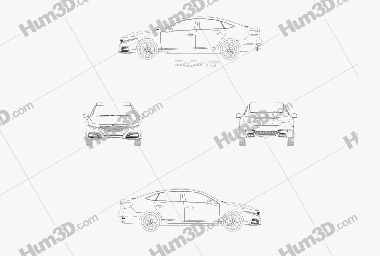 Honda Spirior Concept 2017 Blueprint