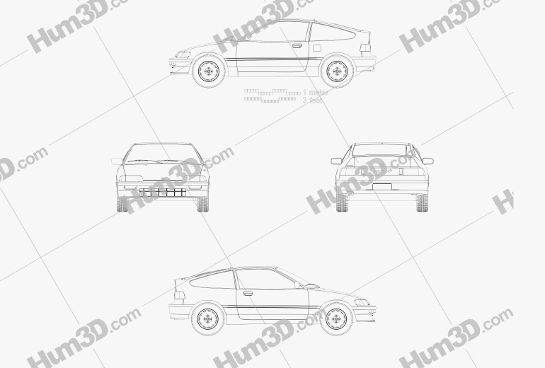 Honda Civic CRX 1991 Blueprint