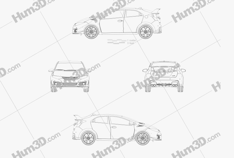 Honda Civic Type-R hatchback 2015 Blueprint