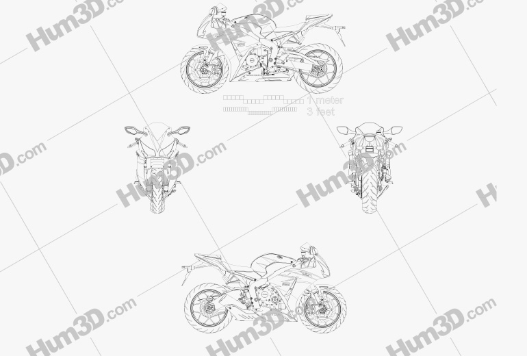 Honda CBR1000RR Fireblade 2016 Blueprint