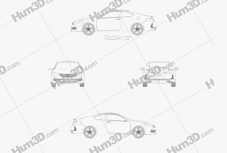 Honda Accord Сoupe Touring 2019 ブループリント