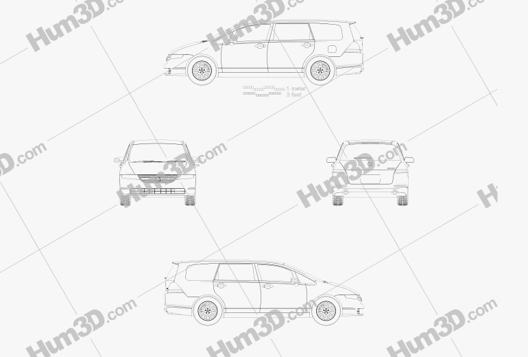Honda Odyssey (RB1) (JP) 2008 Blueprint