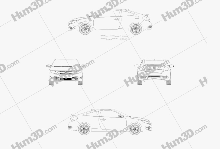 Honda Civic coupé 2019 Blueprint