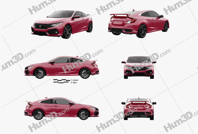 Honda Civic Si coupe 2019 Blueprint Template