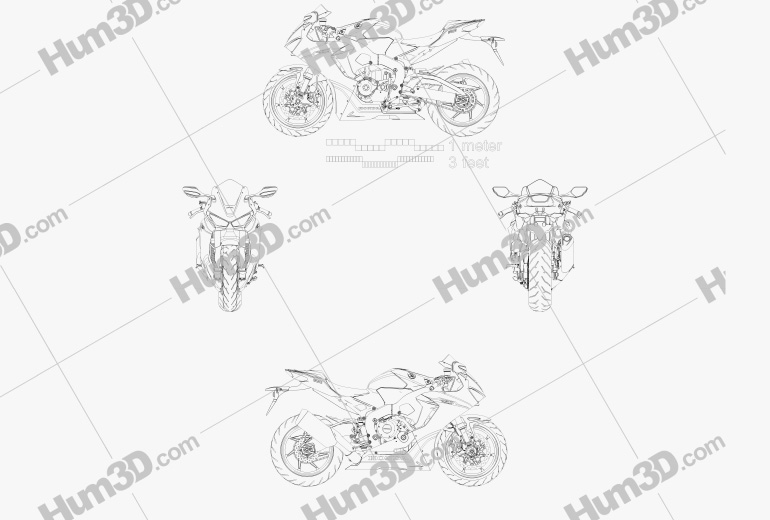 Honda CBR1000RR 2017 Чертеж