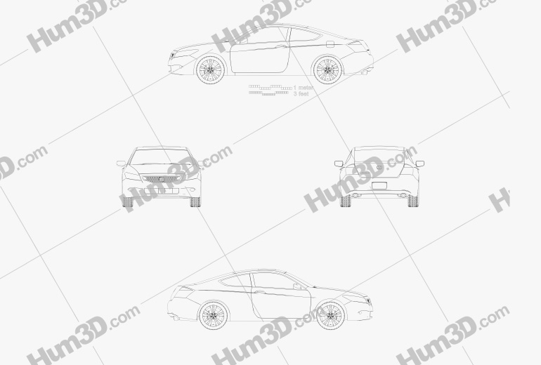 Honda Accord (CS) EX-L coupé 2012 Blueprint