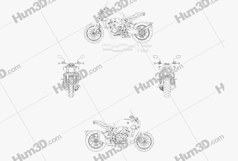 Honda CB1000R 2018 Чертеж