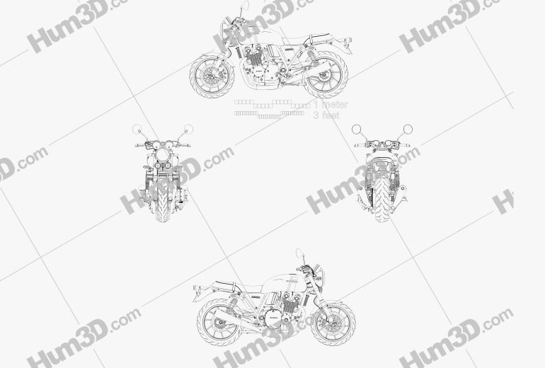 Honda CB1100RS 2018 ブループリント