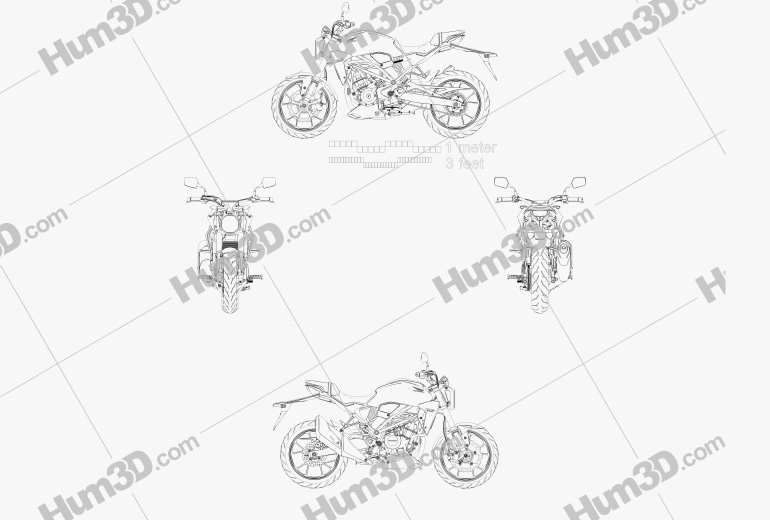 Honda CB300R 2018 Disegno Tecnico