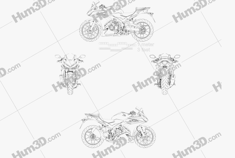 Honda CBR500R ABS 2020 蓝图