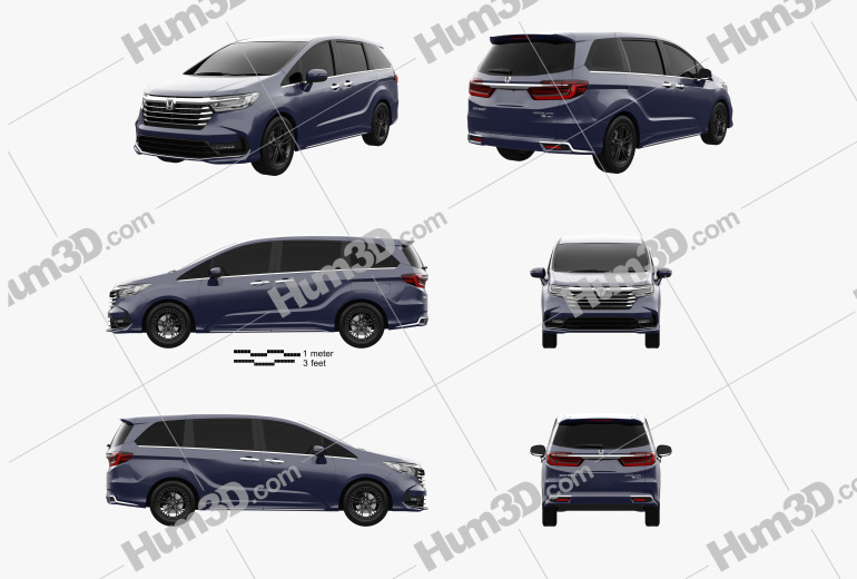 Honda Odyssey e-HEV Absolute EX 2022 Blueprint Template