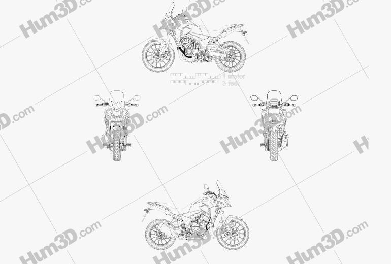Honda CB500X 2022 蓝图