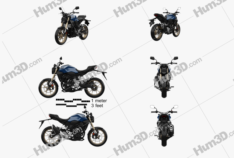 Honda CB250R 2019 Blueprint Template