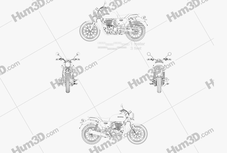 Honda CB350 2023 Чертеж
