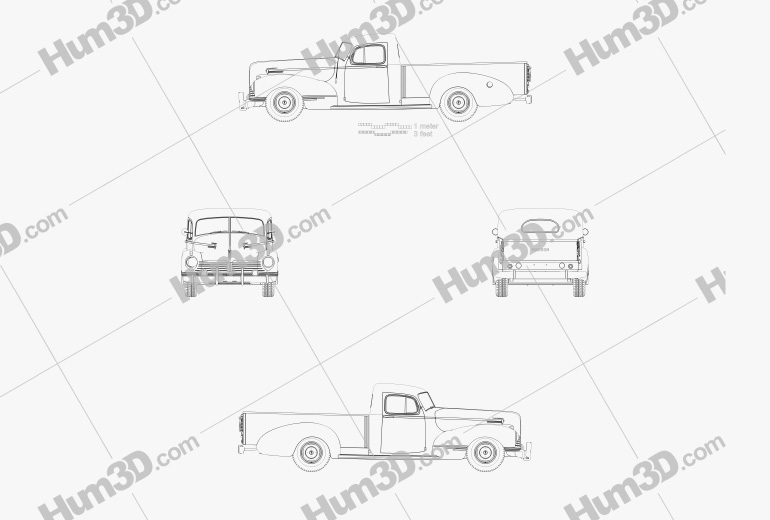 Hudson Super Six pickup 1942 Чертеж