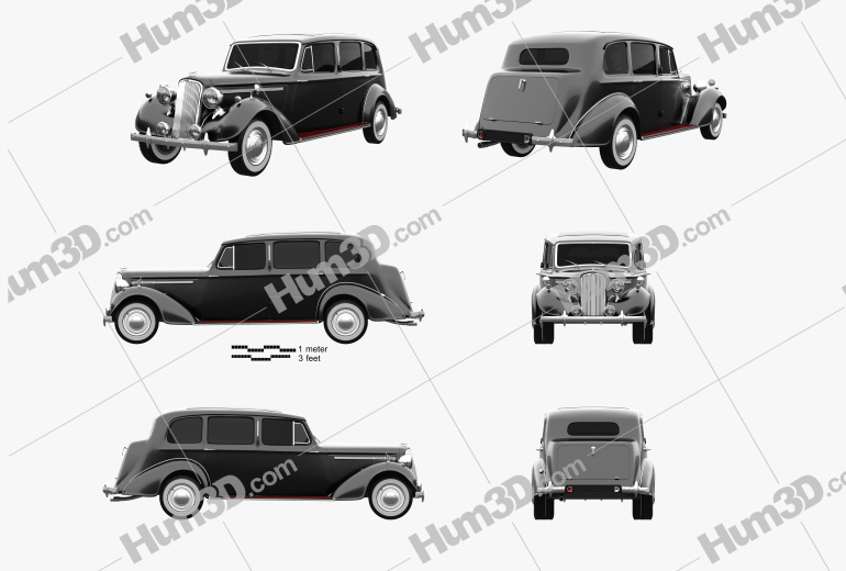 Humber Pullman Limousine 1945 Blueprint Template