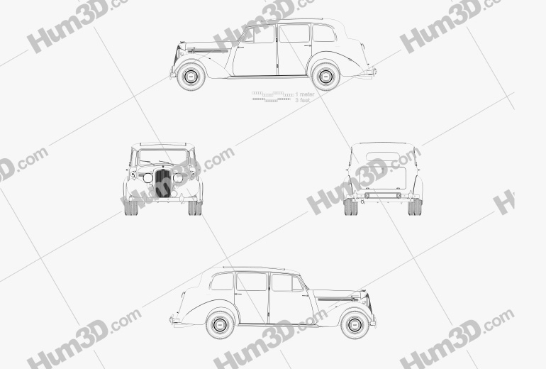 Humber Pullman Limousine 1945 Blueprint