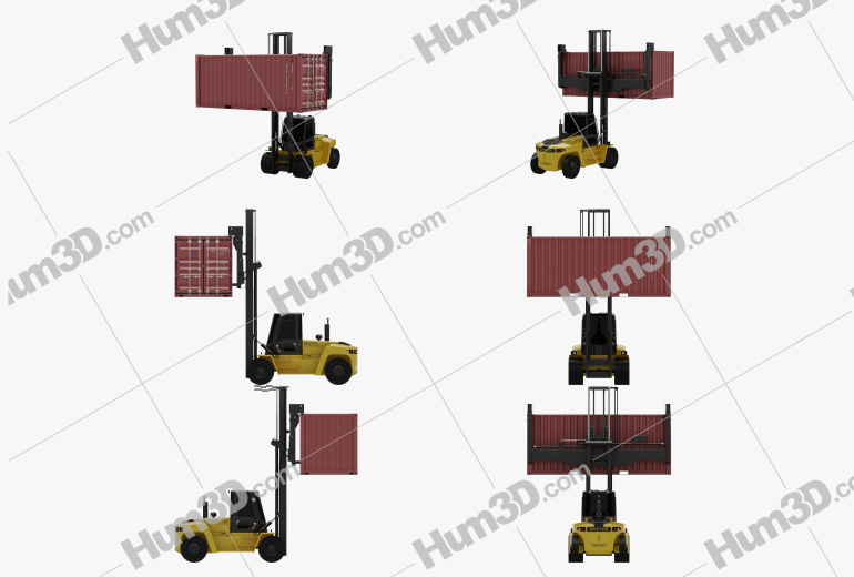 Hyster H10 Forklift with Shipping Container 2015 Blueprint Template