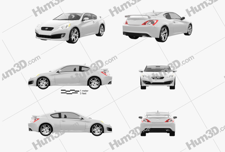 Hyundai Genesis Coupe 2012 Blueprint Template