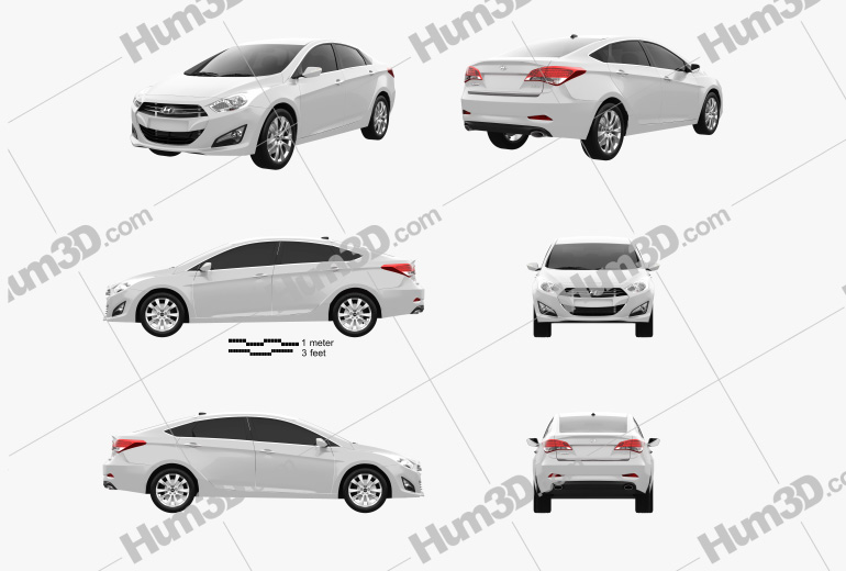 Hyundai i40 sedan 2015 Blueprint Template